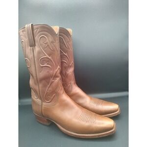 Lucchese 1883 Mens Tan Leather Western Cowboy Boots 1827 Snip Toe Size 10B